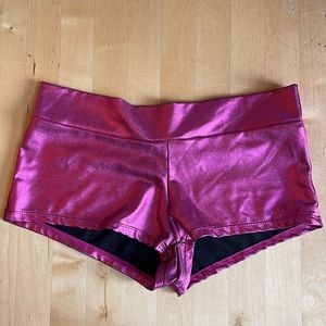 Hot Pink Metallic Booty Boy Shorts - Size S/M Festival